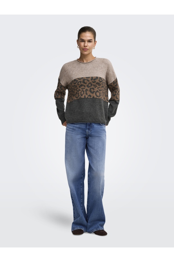 Pull Léopard Humus ONLJADE ONLY - 1 | TOPS